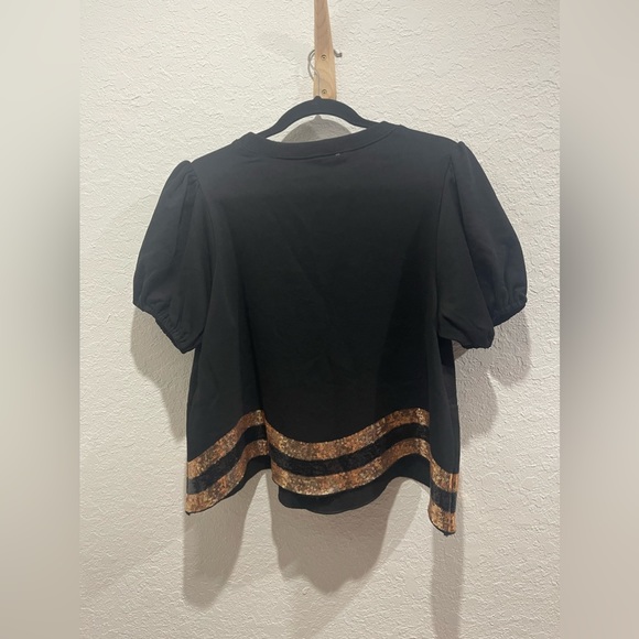 NWT Sequin football patch tee (black) - small - Picture 8 of 10